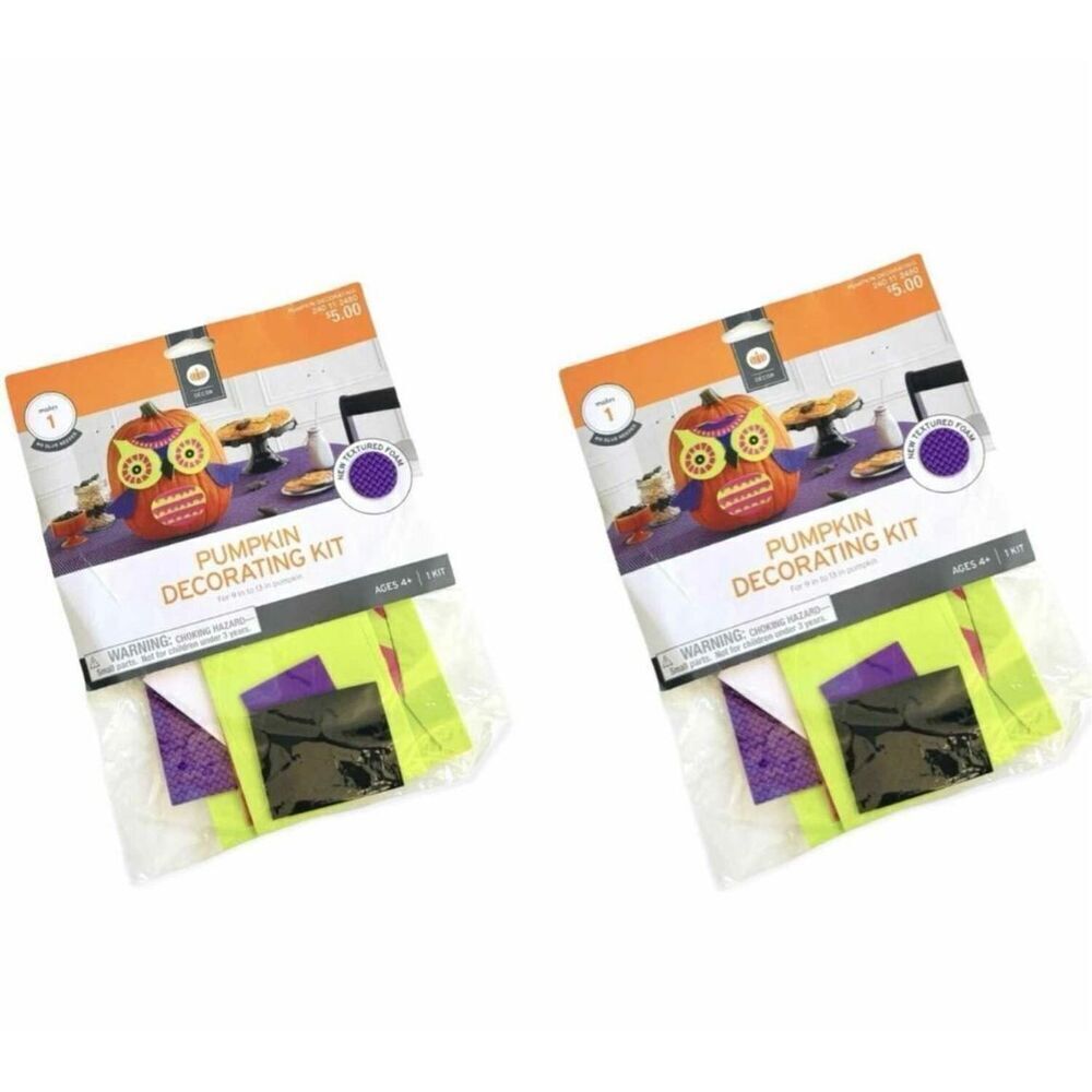 Brand New Target Brand Owl Halloween Pumpkin Foam Decorating Kit - Lot of 2